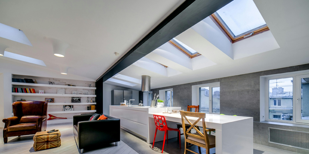 Skylights in the kitchen