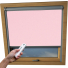 Baby Pink Aurora Skylight Electric Window Blinds Silver Frame Detail