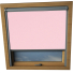 Baby Pink Axis 90 Skylight Window Blinds Silver Frame Detail