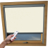 Beige Aurora Skylight Electric Window Blinds Silver Frame Detail