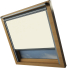 Beige Keylite Skylight Window Blinds White Frame Detail