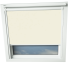 Beige VELUX Skylight Window Blinds White Frame Detail