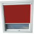 Bright Red Aurora Skylight Window Blinds White Frame Detail