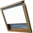 Bright White VELUX Skylight Window Blinds Silver Frame Side Detail