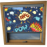 Cartoon Blue Balio Skylight Window Blinds Silver Frame Detail