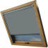 Charcoal Grey Aurora Skylight Window Blinds Silver Frame Side Detail