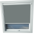 Charcoal Grey Aurora Skylight Window Blinds White Frame Detail