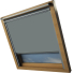 Charcoal Grey VELUX Skylight Window Blinds Silver Frame Side Detail