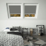 Charcoal Grey Aurora White Frame Skylight Window Blinds