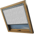 Chevron Grey Aurora Skylight Window Blinds Silver Frame Side Detail