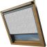 Chevron Grey VELUX Skylight Electric Window Blinds Silver Frame Side Detail