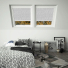 Chevron Grey Duratech White Frame Skylight Window Blinds