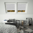 Chevron Grey VELUX White Frame Skylight Window Blinds