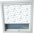 Clouds Grey Balio Skylight Window Blinds White Frame Detail