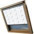 Clouds Grey Keylite Skylight Window Blinds White Frame Detail