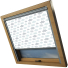 Clouds Grey Rooflite Skylight Electric Window Blinds Silver Frame Side Detail