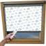 Clouds Grey VELUX Skylight Electric Window Blinds Silver Frame Detail