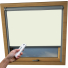 Cream Optilight Skylight Electric Window Blinds Silver Frame Detail