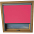 Deep Pink Balio Skylight Window Blinds Silver Frame Detail