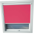 Deep Pink Dakstra Skylight Window Blinds White Frame Detail