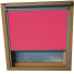 Deep Pink VELUX Skylight Window Blinds Silver Frame Detail