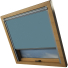 Dusky Blue Axis 90 Skylight Window Blinds Silver Frame Side Detail