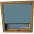 Dusky Blue Balio Skylight Window Blinds Silver Frame Detail