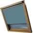 Dusky Blue Keylite Skylight Window Blinds White Frame Detail