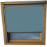 Dusky Blue VELUX Skylight Window Blinds Silver Frame Detail