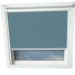 Dusky Blue VELUX Skylight Window Blinds White Frame Detail