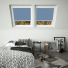 Dusky Blue Balio White Frame Skylight Window Blinds