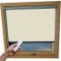 Gentle Beige Balio Skylight Electric Window Blinds Silver Frame Detail