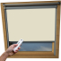 Gentle Beige VELUX Skylight Electric Window Blinds Silver Frame Detail