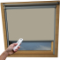 Hessian VELUX Skylight Electric Window Blinds Silver Frame Detail