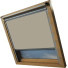 Hessian VELUX Skylight Electric Window Blinds Silver Frame Side Detail