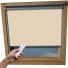 Hopsack VELUX Skylight Electric Window Blinds Silver Frame Detail