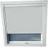 Light Grey Aurora Skylight Window Blinds White Frame Detail