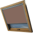 Mocha Balio Skylight Window Blinds Silver Frame Side Detail