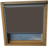 Mocha Brown Keylite Skylight Window Blinds Silver Frame Detail