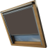 Mocha Brown Keylite Skylight Window Blinds Silver Frame Side Detail