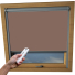 Mocha Dakea Skylight Electric Window Blinds Silver Frame Detail