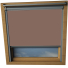 Mocha Keylite Skylight Window Blinds Silver Frame Detail