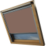 Mocha VELUX Skylight Window Blinds Silver Frame Side Detail