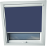 Navy Aurora Skylight Window Blinds White Frame Detail