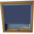 Navy Axis 90 Skylight Window Blinds Silver Frame Detail