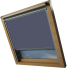 Ocean Navy Keylite Skylight Window Blinds Silver Frame Side Detail