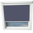 Ocean Navy Keylite Skylight Window Blinds White Frame Detail