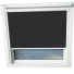 Onyx Black Keylite Skylight Window Blinds White Frame Detail