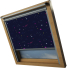 Outer Space Keylite Skylight Window Blinds White Frame Detail