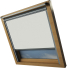 Pale Grey VELUX Skylight Window Blinds Silver Frame Side Detail